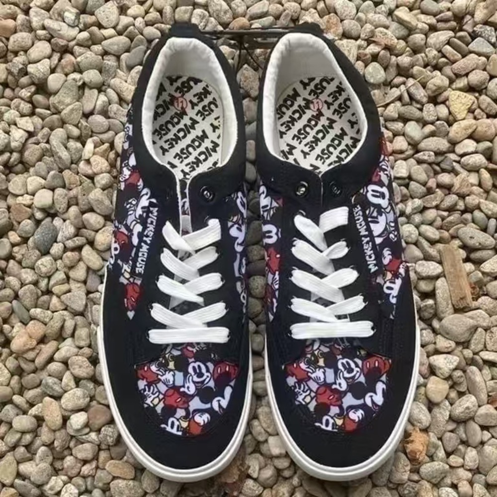 Men’s Mickey Mouse Casual Print Low Top Sneaker Shoes Size 11.5